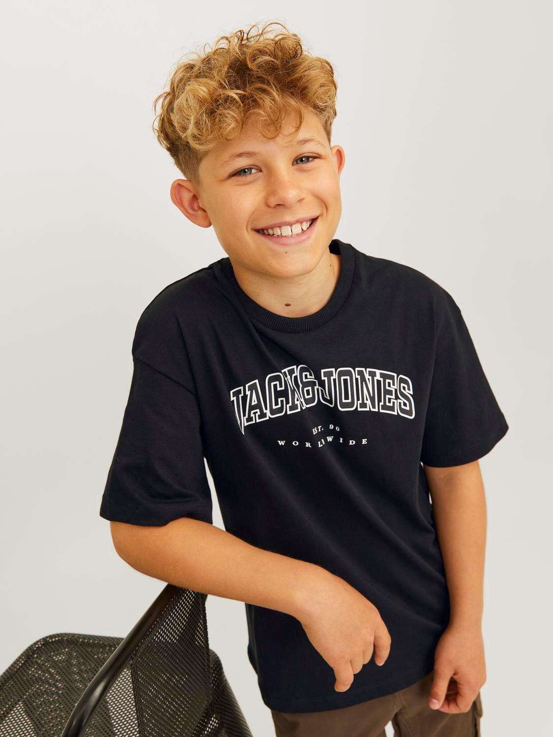 Jack & Jones Junior T-Shirt JJECALEB VARSITY TEE S/S O-NECK JNR