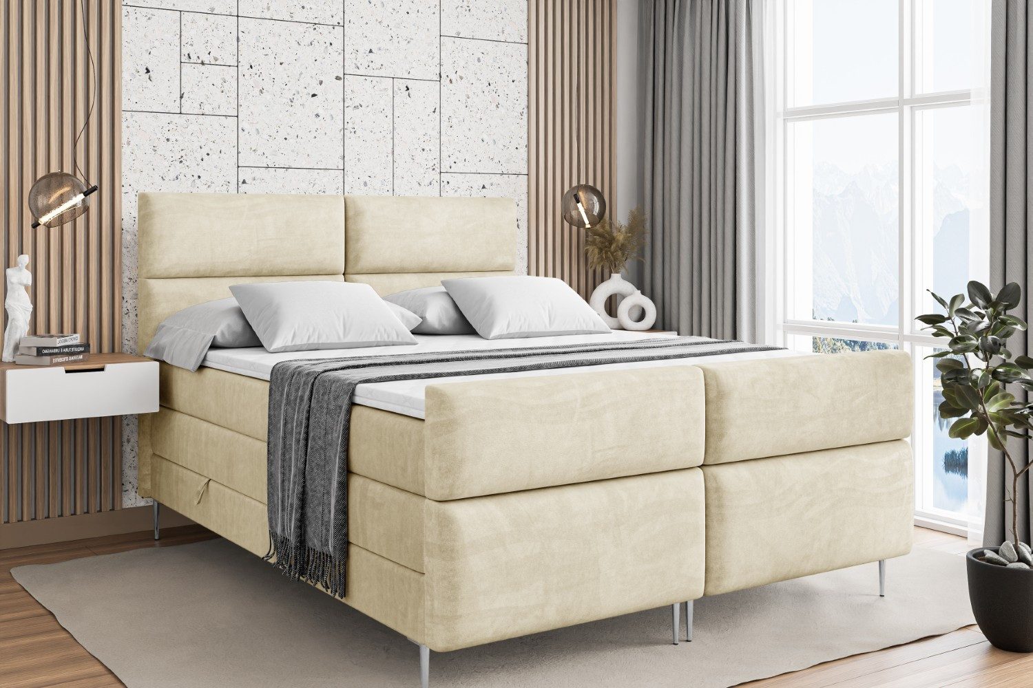 ALTDECOR Boxspringbett BOXI3-F-Z KING (Multipocket-Matratze H4, günstig online kaufen