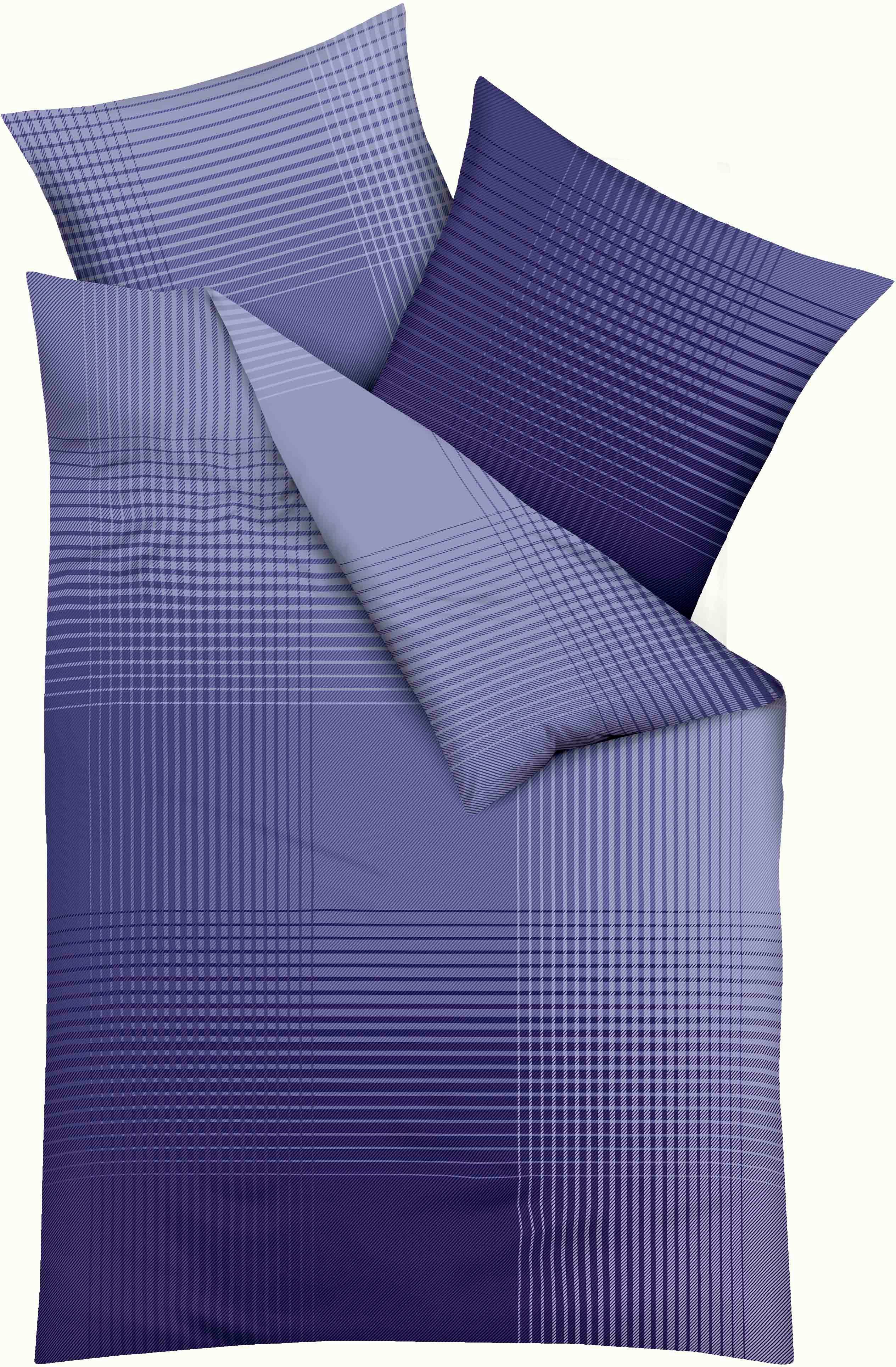 Kaeppel Bettwäsche MASTER 100% Baumwolle, Mako-Satin, 2 teilig, mit Karomuster, Markenreißverschluss