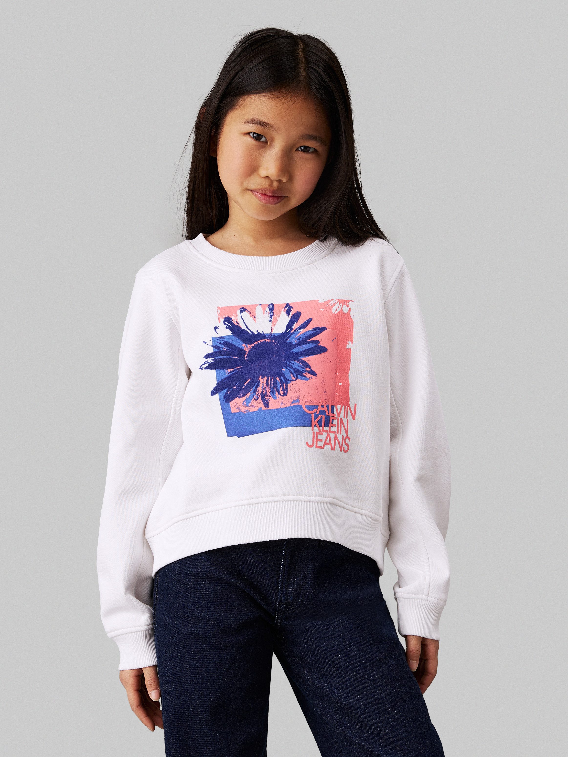 Calvin Klein Jeans Sweatshirt Flower Graphic Cn Sweatshirt für Kinder bis 16 Jahre und mit Logodruck