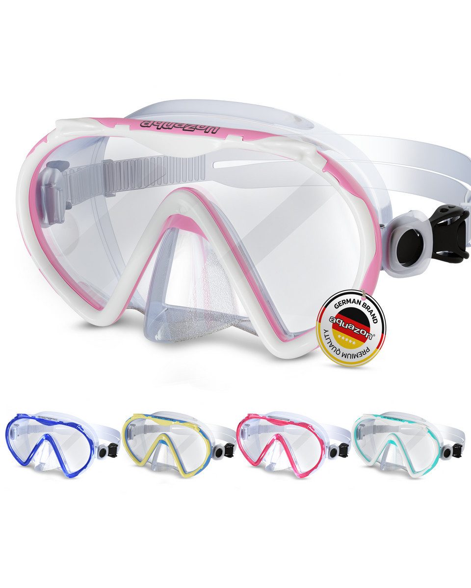 AQUAZON Taucherbrille BEACH, Schnorchelbrille für Kinder 7-12 Jahre, Silikon