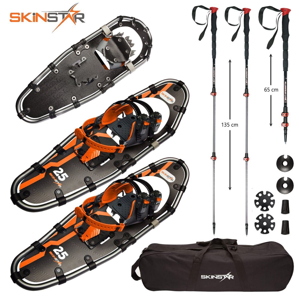 SkinStar Schneeschuhe SKINSTAR Schneeschuhe 25 SET Alu-Rahmen Schneeschuhwandern Tourenski