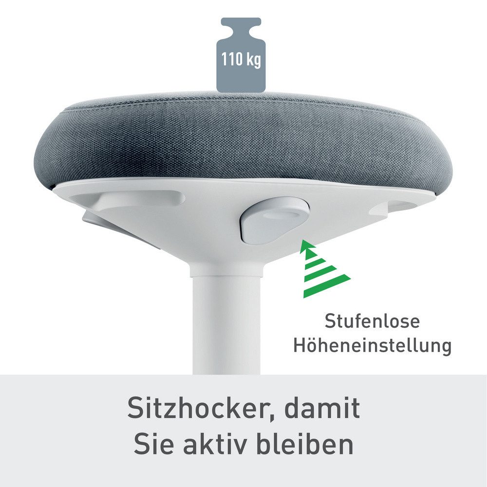 LEITZ Hocker Leitz Sitzhocker Hellgrau 65440085