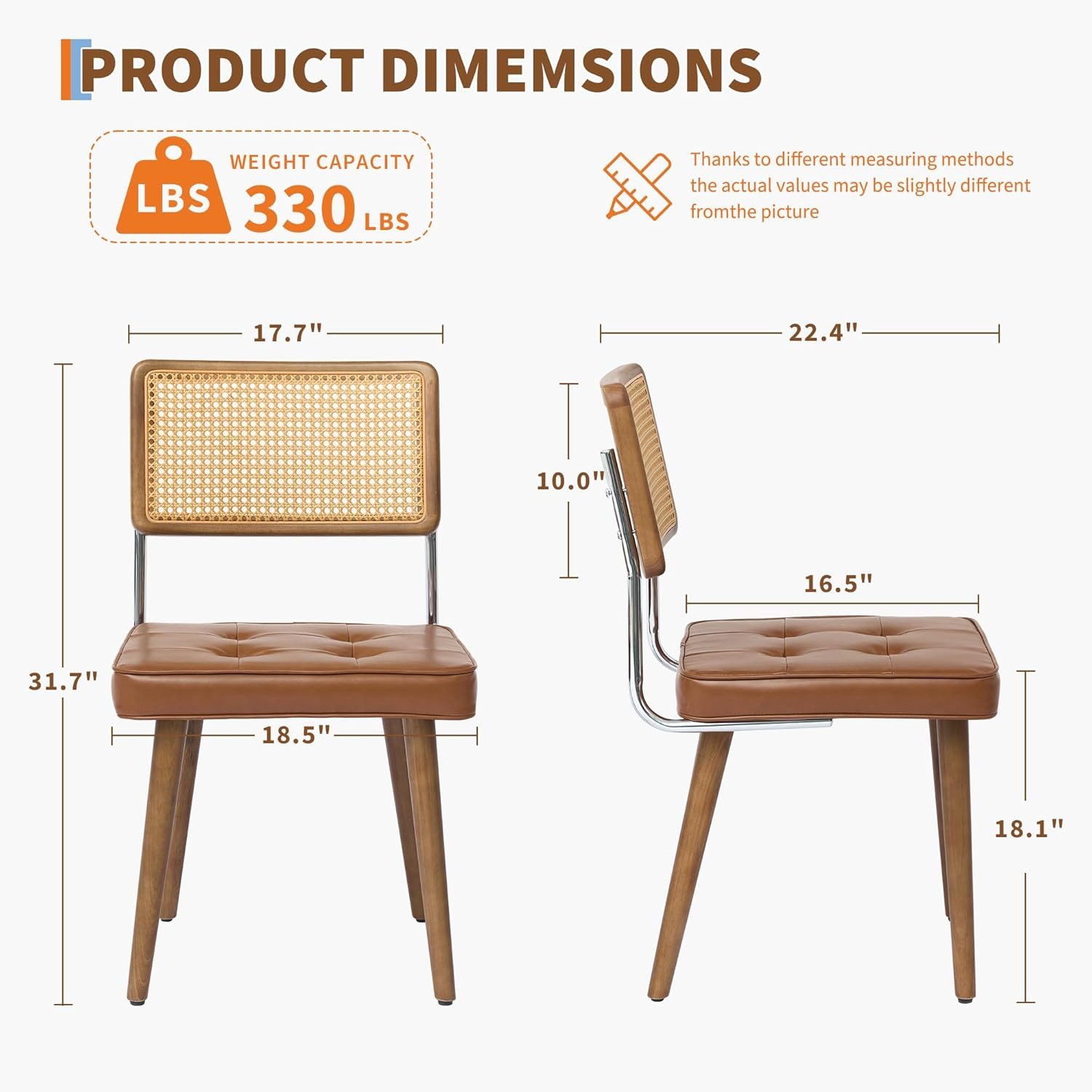 GarveeMore Esszimmerstuhl aus natürlichem Rattan 2er-Set,Küchenstühle im Mi günstig online kaufen