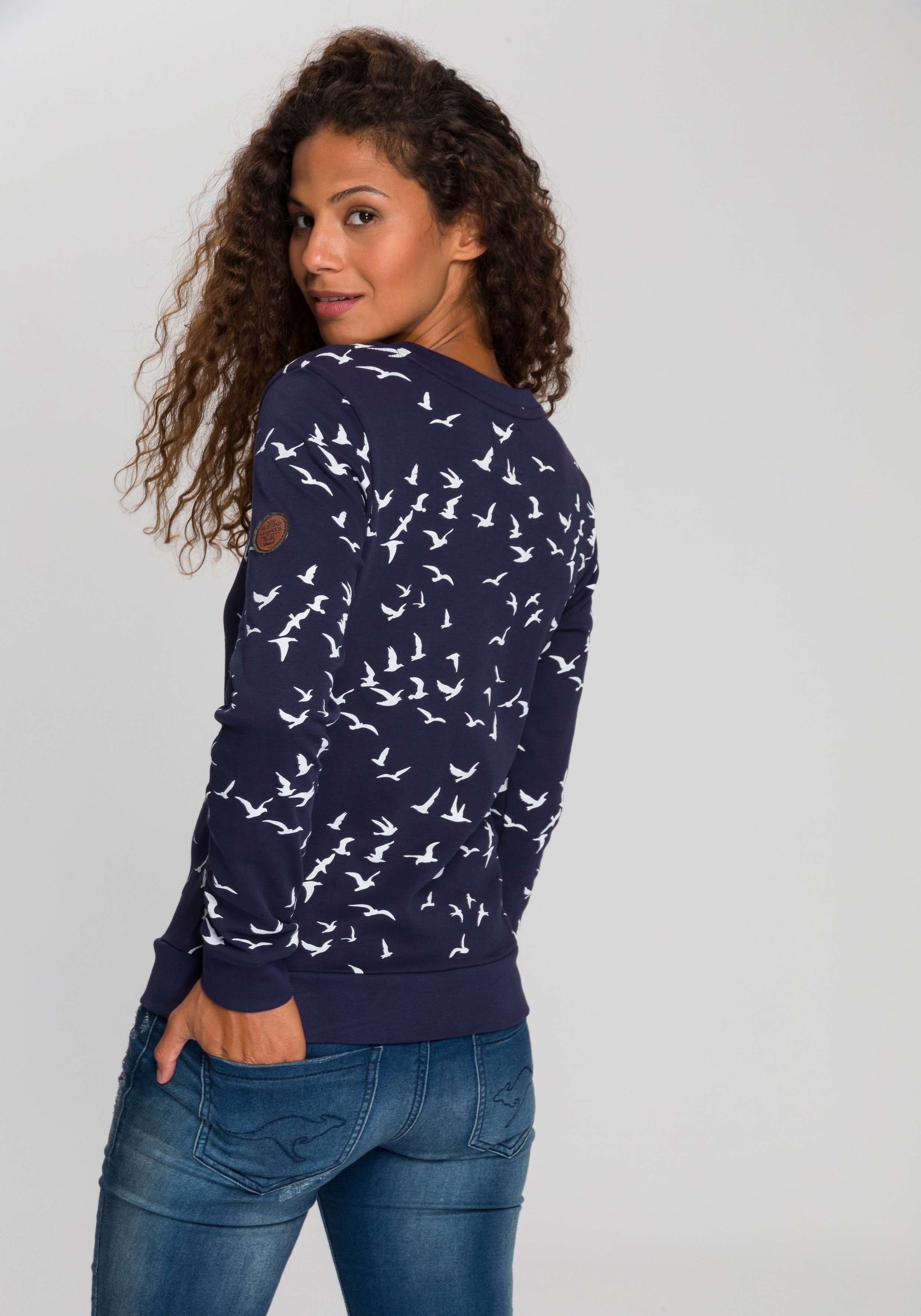 mit Minimal-Allover-Print modischem KangaROOS Sweatshirt marine