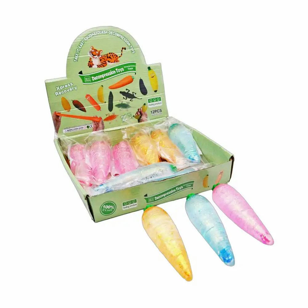 Triton-X Spiel Squishy-Karotte mit Maltosefüllung, 1 von 3 Designs zufällig