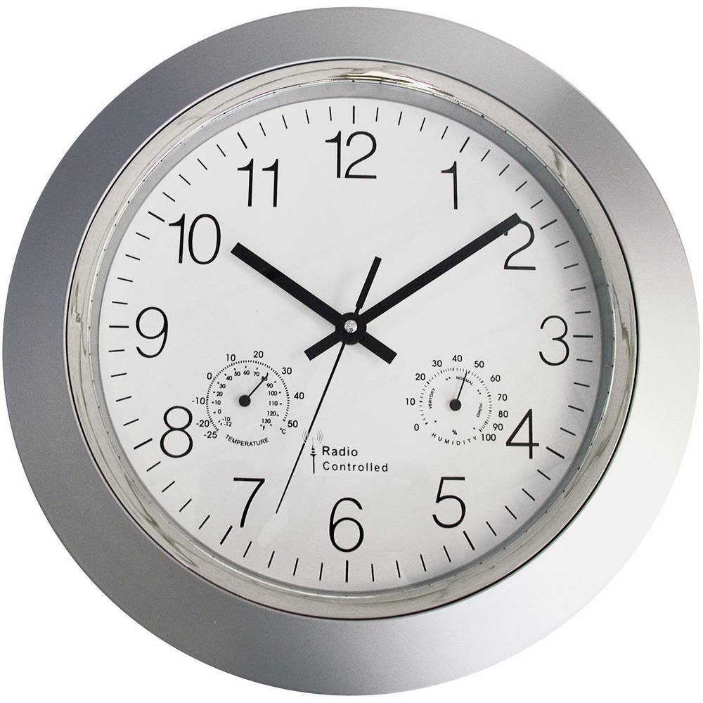 EUROTIME Wanduhr Funk-Wanduhr mit Thermo- / günstig online kaufen