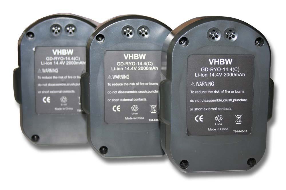 vhbw kompatibel mit Ryobi LLCD 14022, LLCD14022 Akku Li-Ion 2000 mAh (14,4 V)