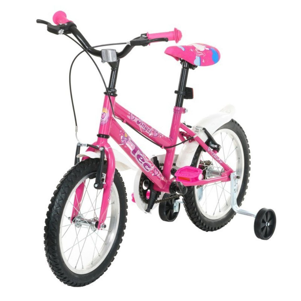 TEC Kinderfahrrad »Kinderfahrrad 16 Zoll Mädchen mit Stützräder  Kinderfahrrad mit Kettenschutz Fahrrad Kinder ab 4 Jahre Reflektoren Fahrrad  Schutzblech V Bremsen Fahrrad«