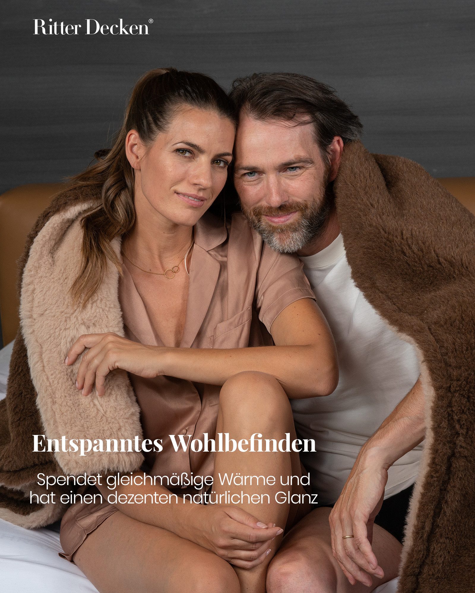 Wohndecke Voluminöse Alpakadecke La Paz aus Alpakawolle mit Wendeoptik, Ritter Decken, flauschige Plüschdecke, Wolldecke, extra warm, weitere Größen & Farben