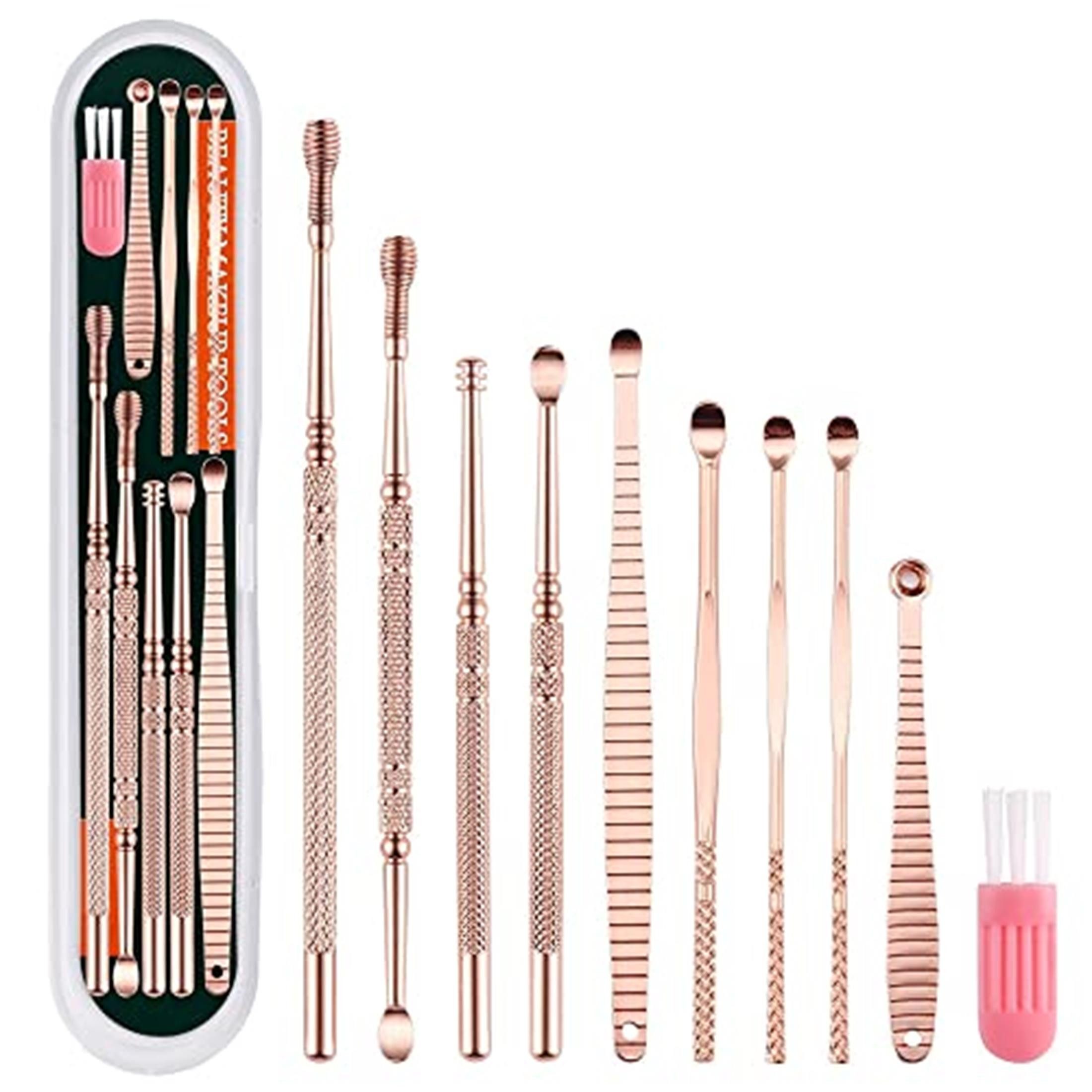 ibettertec Ohrenschmalz-Entferner 10-teiliges Ohrenschmalz-Entferner Set, Edelstahl, mit Aufbewahrungsbox, für Kinder & Erwachsene