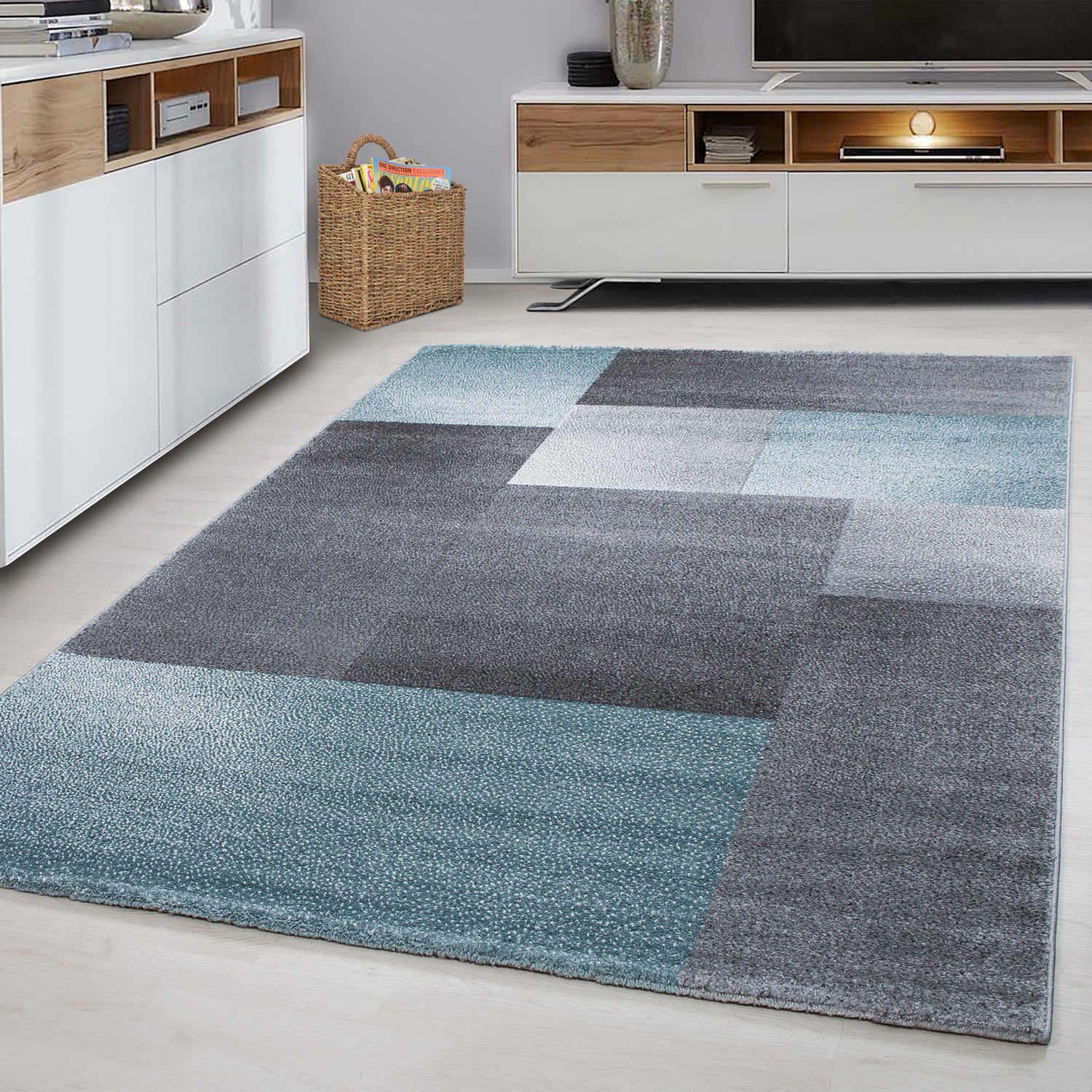 Stilvoll Günstig Teppich Teppich für den Flur oder Küche Kariertes Design, Läufer, Höhe: 11 mm
