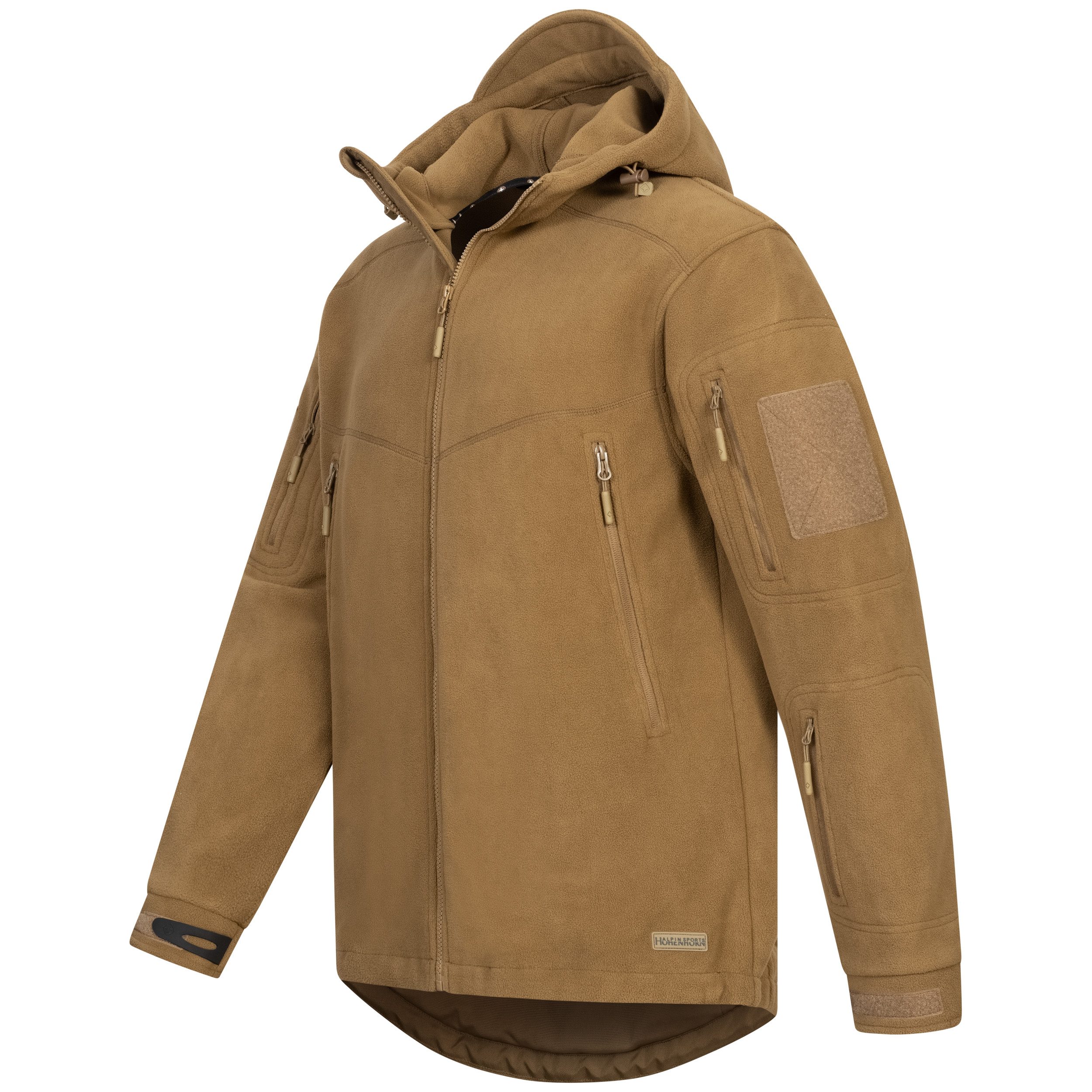 Höhenhorn Fleecejacke Biferten Herren Militär Fleecejacke für Männer Outdoor Winddicht Quick-Grip Paracord Zipper, Einstellbares Gummizugband