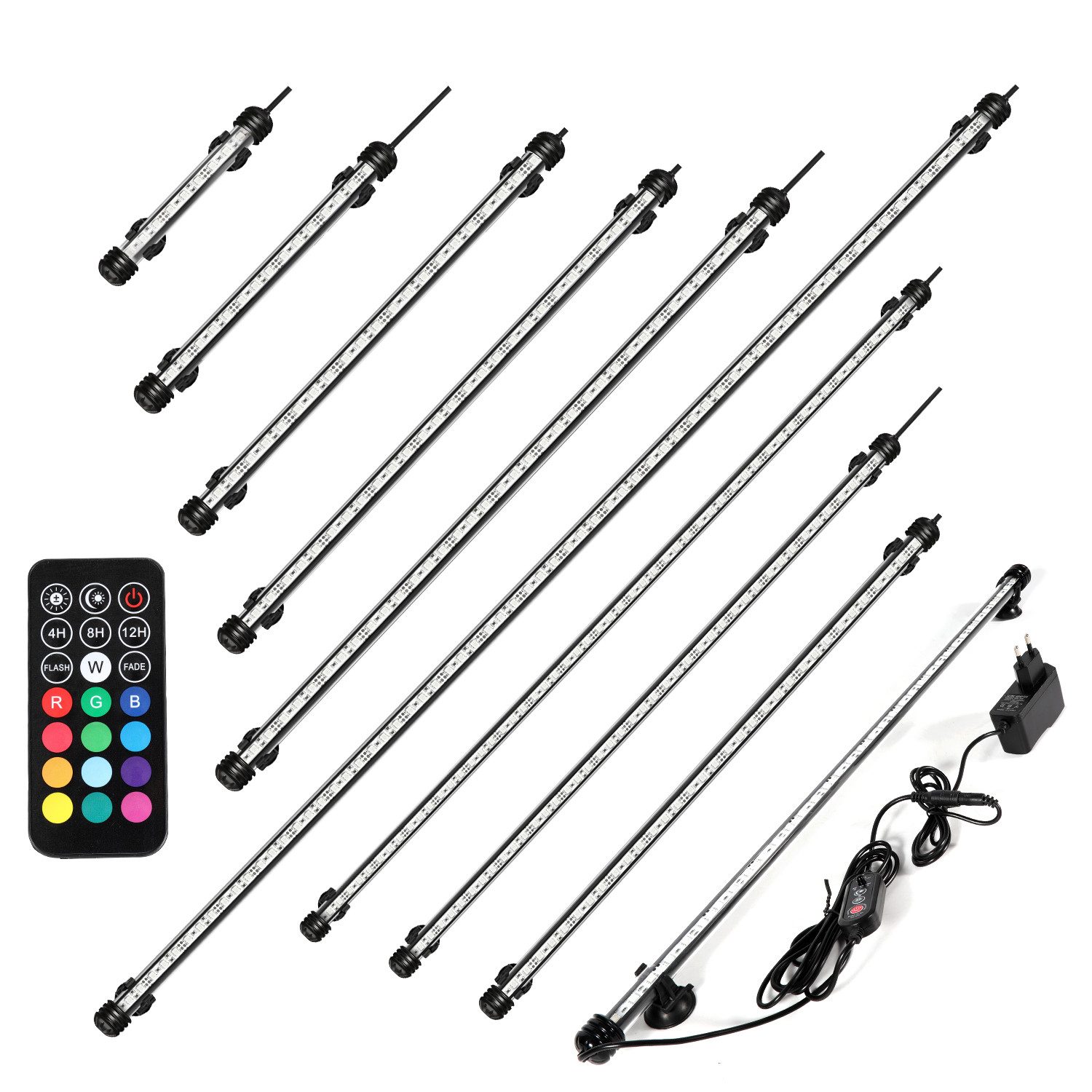 Clanmacy LED Aquariumleuchte 18cm-112cm LED Aquarium Lampe Leuchten Mollusken RGB Aquariumleuchte