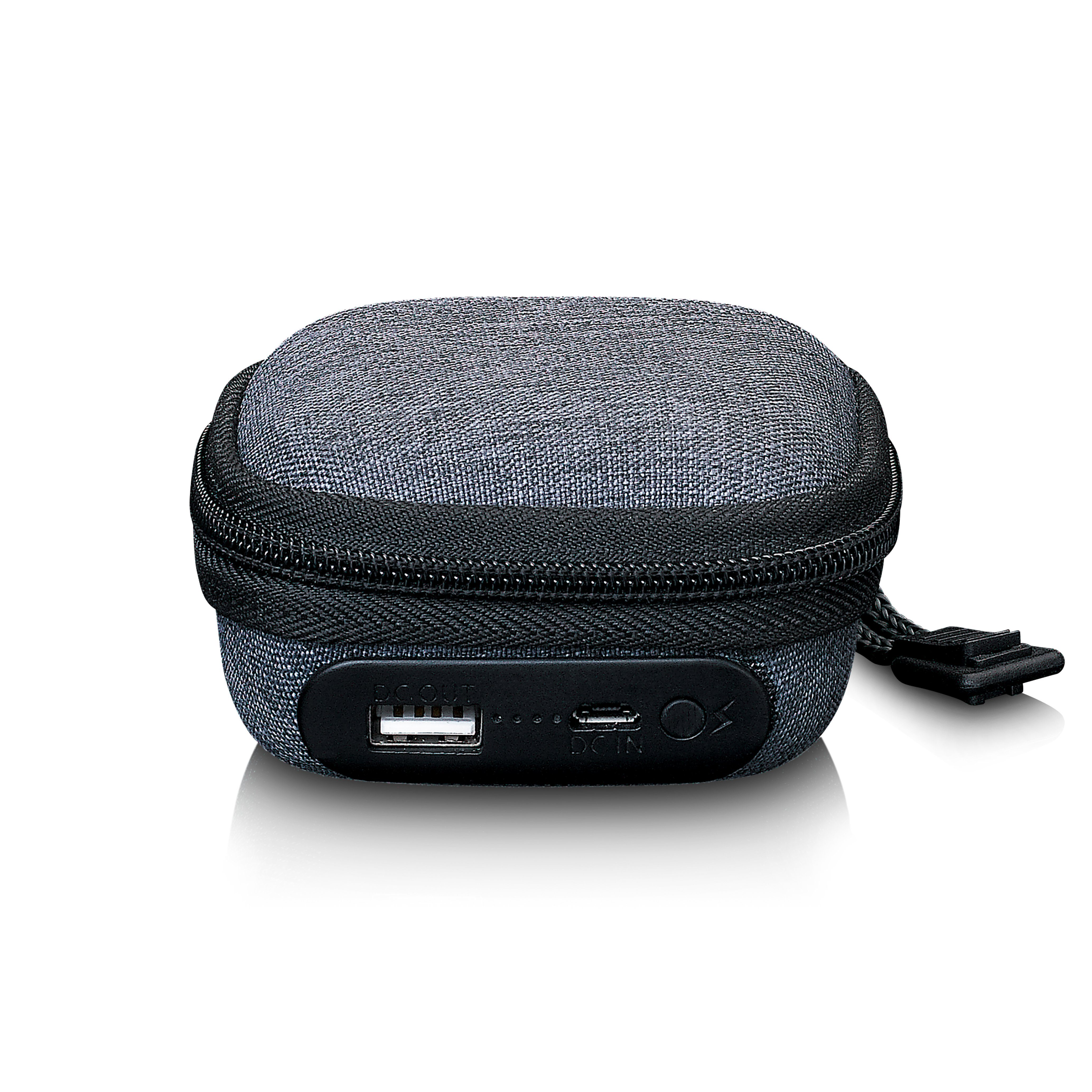 Lenco PBC-10GY Powerbank 1050 mAh (5 V DC V, 1 St), Powerbank-Tasche mit 1050mAh & Energiestatusanzeige, Ideal für Reisen