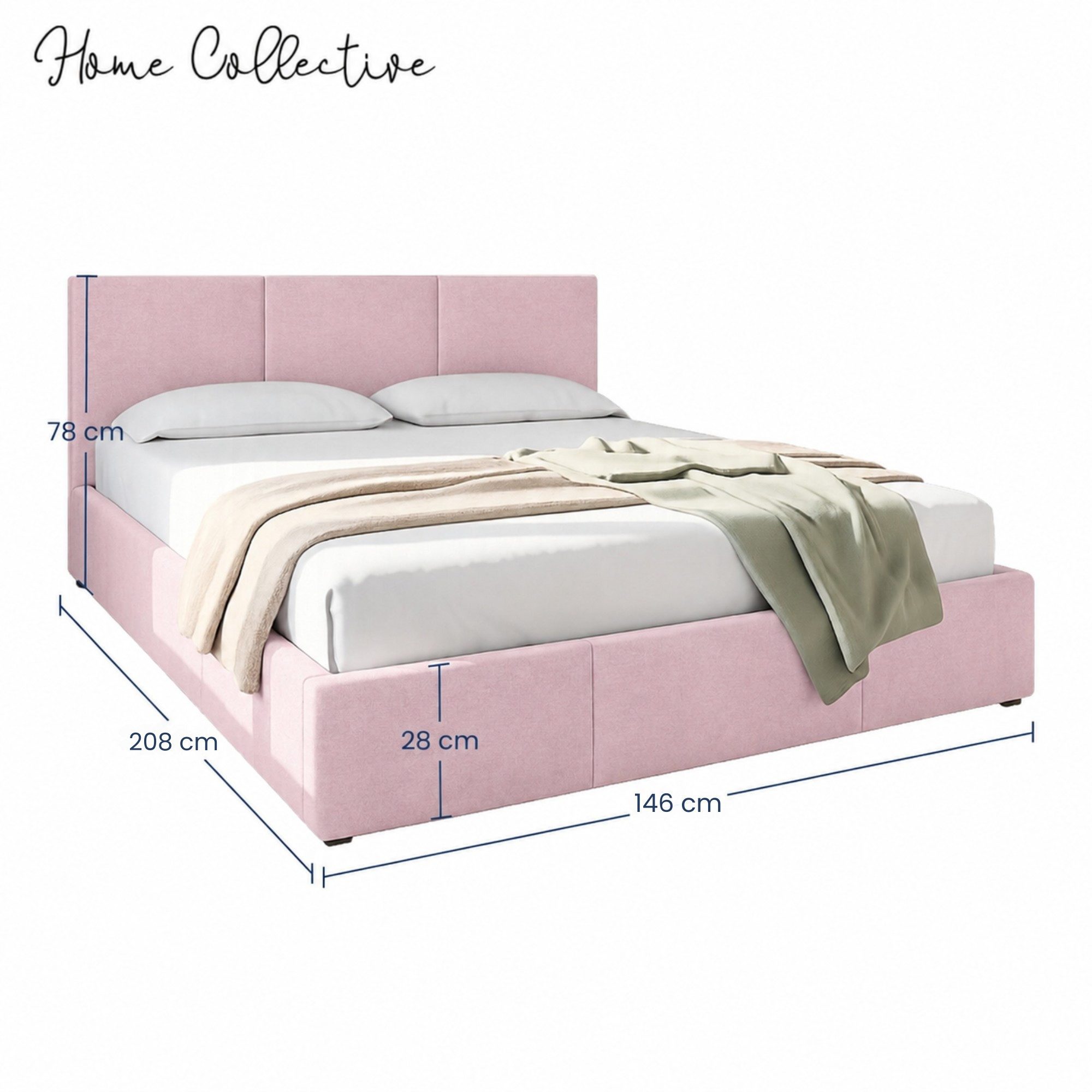 Home Collective Polsterbett Bett Doppelbett Bettgestell mit Lattenrost & Stauraum, mehrere Größen (Größen: 120x200 140x200 160x200 180x200, samtweicher Velourss – Bild 3 von 5