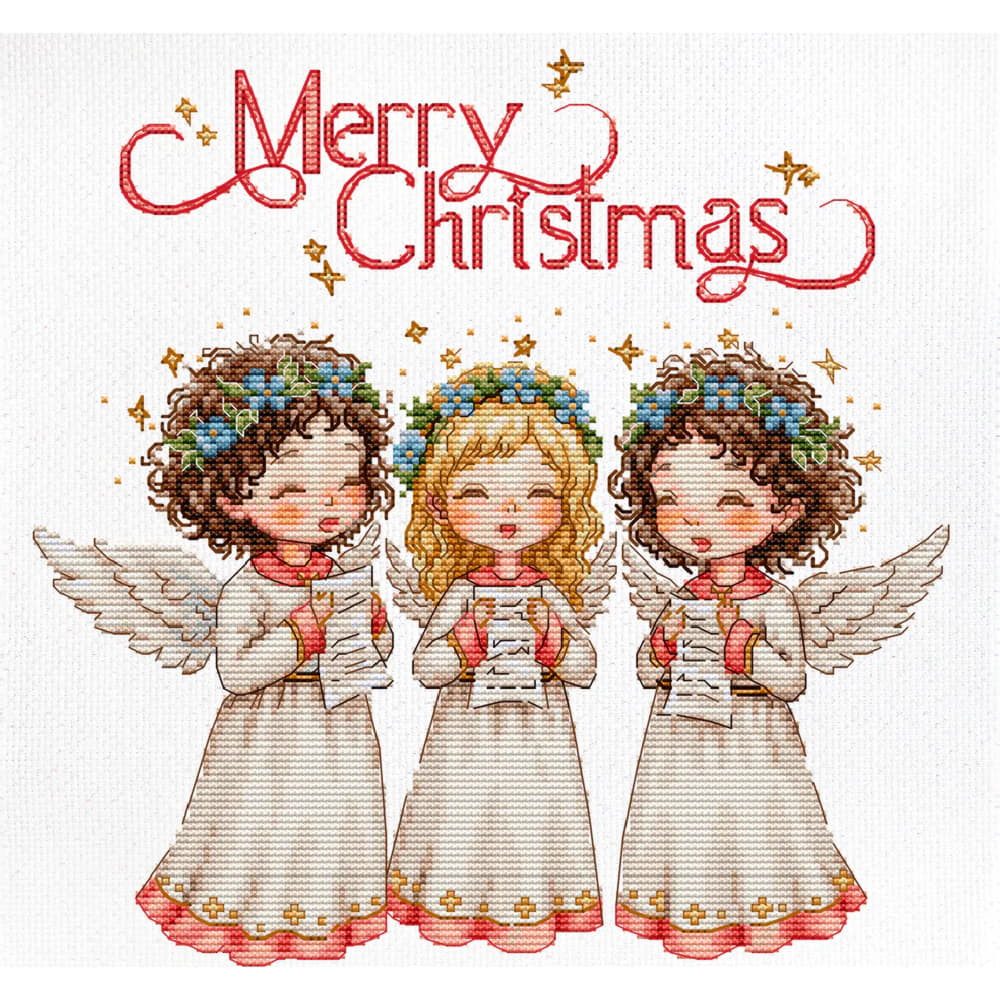Luca-S Kreativset Luca-S Kreuzstich Stickpackung "Engelsgesang", Zählmuster, 22x22cm, (embroidery kit by Marussia)