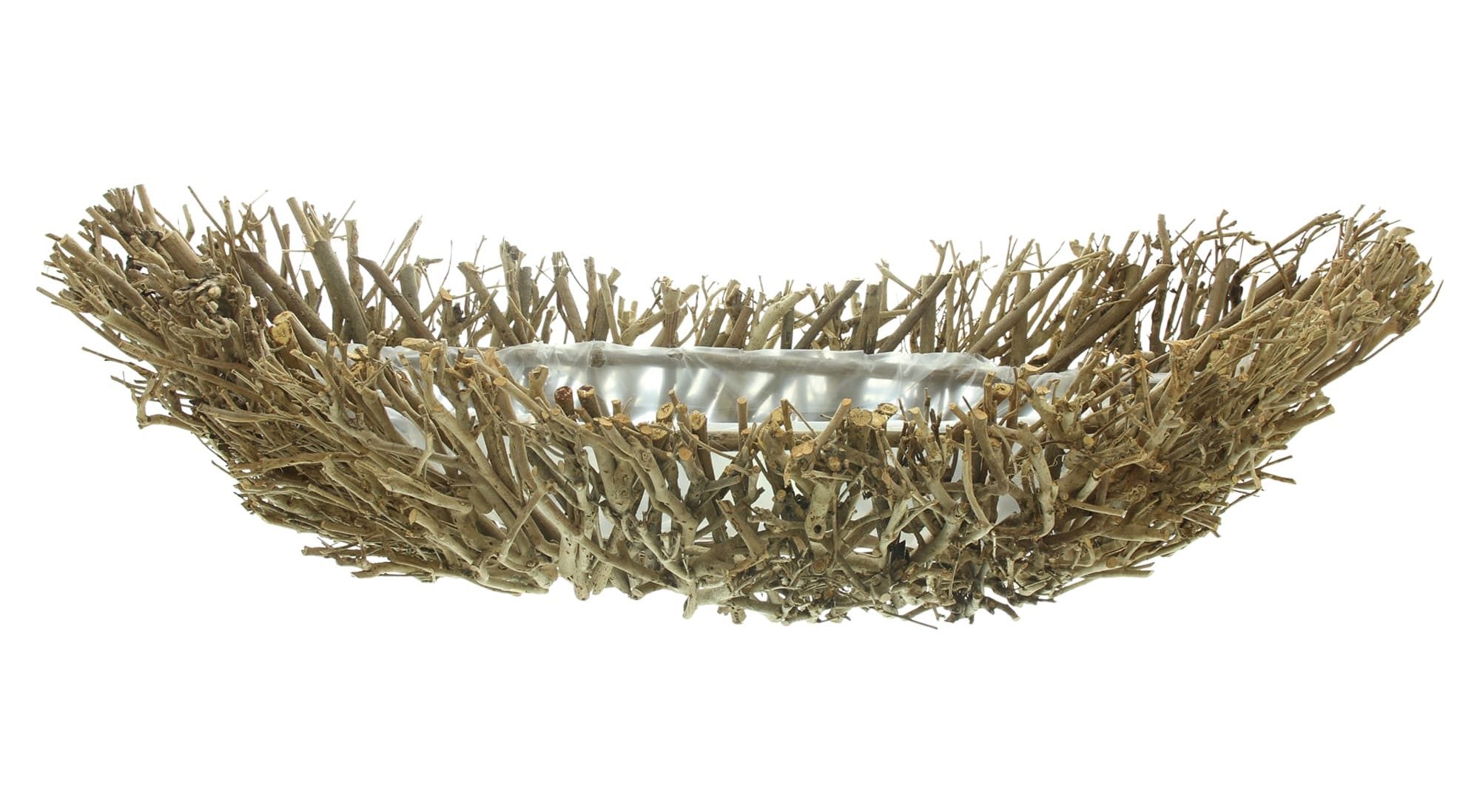 Dekoleidenschaft Dekoschale "Verzweigt" XXL Schale 80 cm lang, große Pflanzschale, Obstschale, Tischdeko aus Zweigen, Kerzenschale