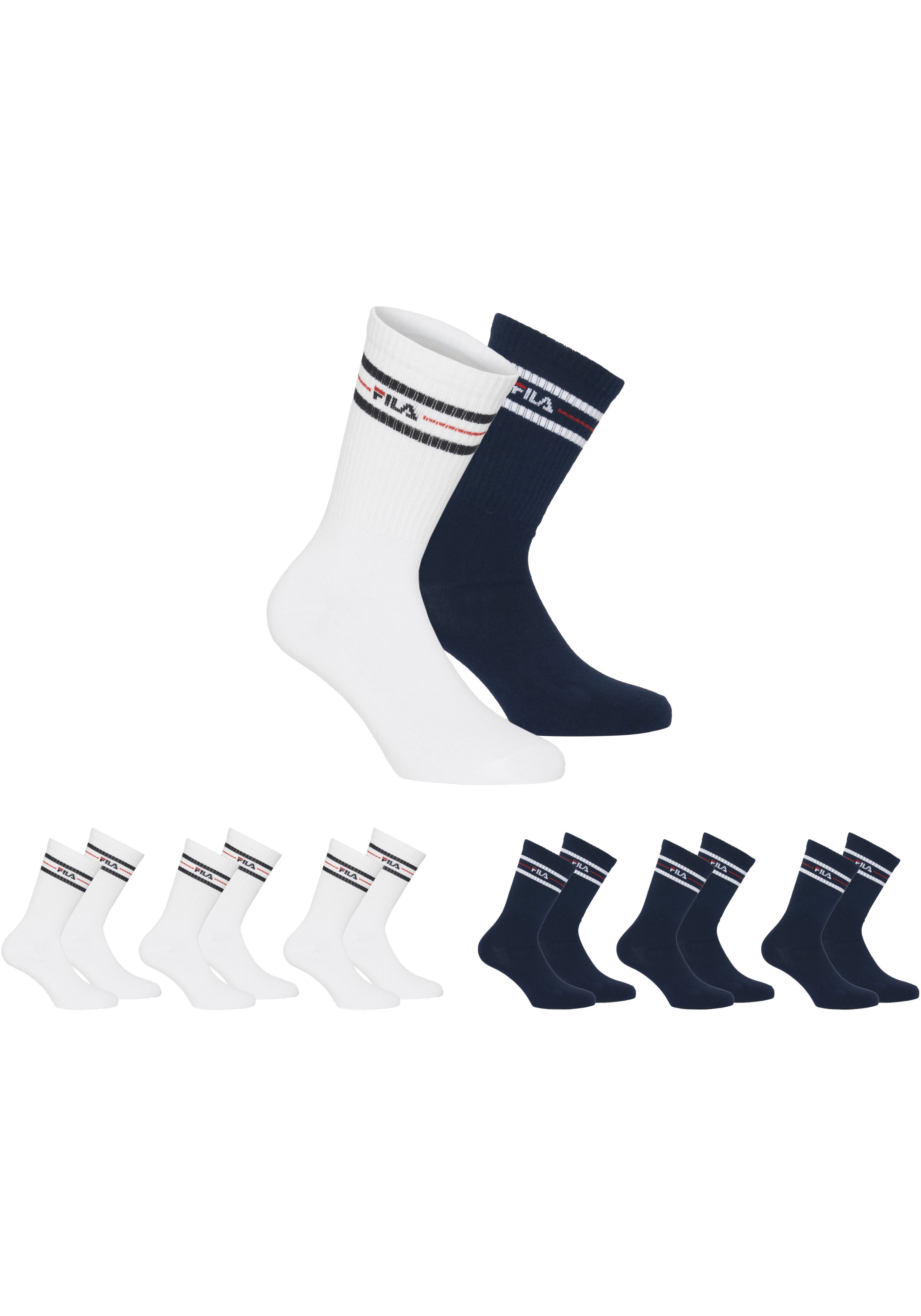 Fila Socken UNISEX LIFESTYLE PLAIN SOCKS (6-Paar) mit eingestricktem Logo günstig online kaufen