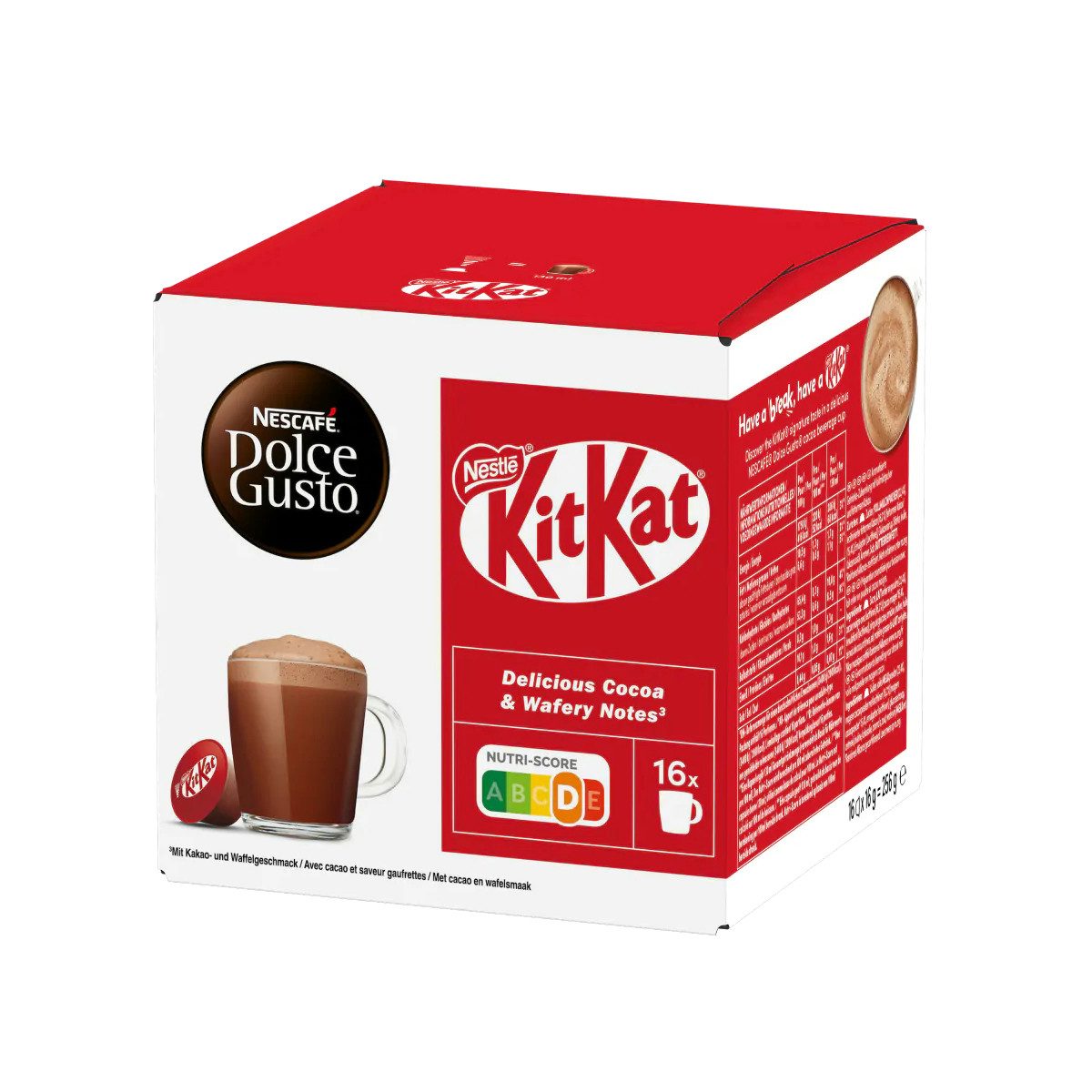 NESCAFE Kaffee, Nescafe Dolce Gusto KitKat Kapseln mit Kakao und Waffelgeschmack 256g