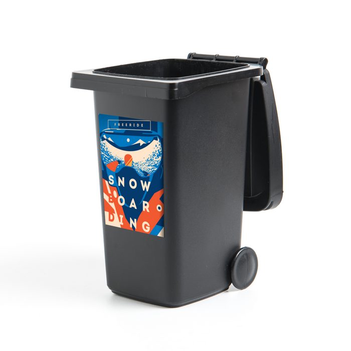 MuchoWow Wandsticker Zitate - 'Freeride Snowboarding' - Sprichwörter (1 St) Mülleimer-aufkleber Mülltonne Sticker Container Abfalbehälter