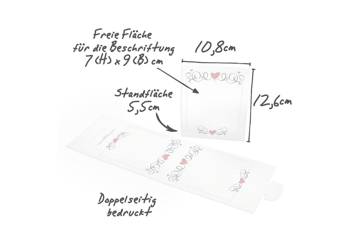 Thumbnail - Frau WUNDERVoll Sticker 12 Tischnummern zum Selbstbeschriften -HERZEN-