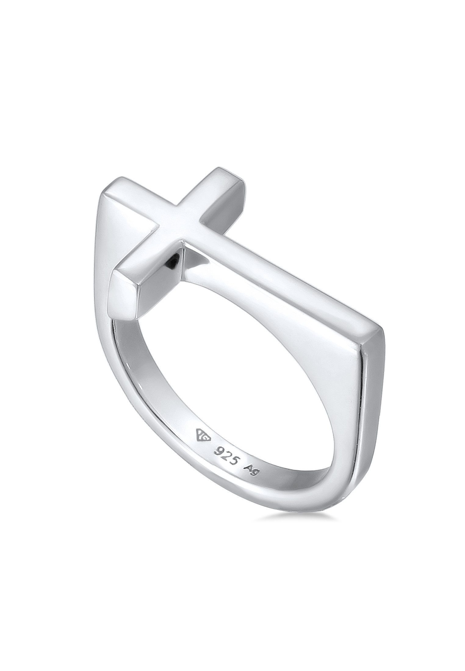 Kuzzoi Silberring Herren Kreuz Modern Schlicht 925 Silber, Kreuz günstig online kaufen