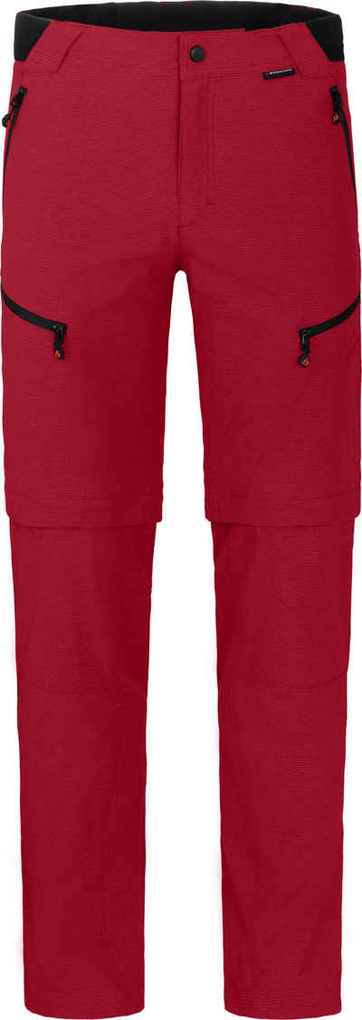 Bergson Zip-off-Hose LEBIKO Zipp-Off Herren Wanderhose, robust, elastisch, Normalgrößen, rot