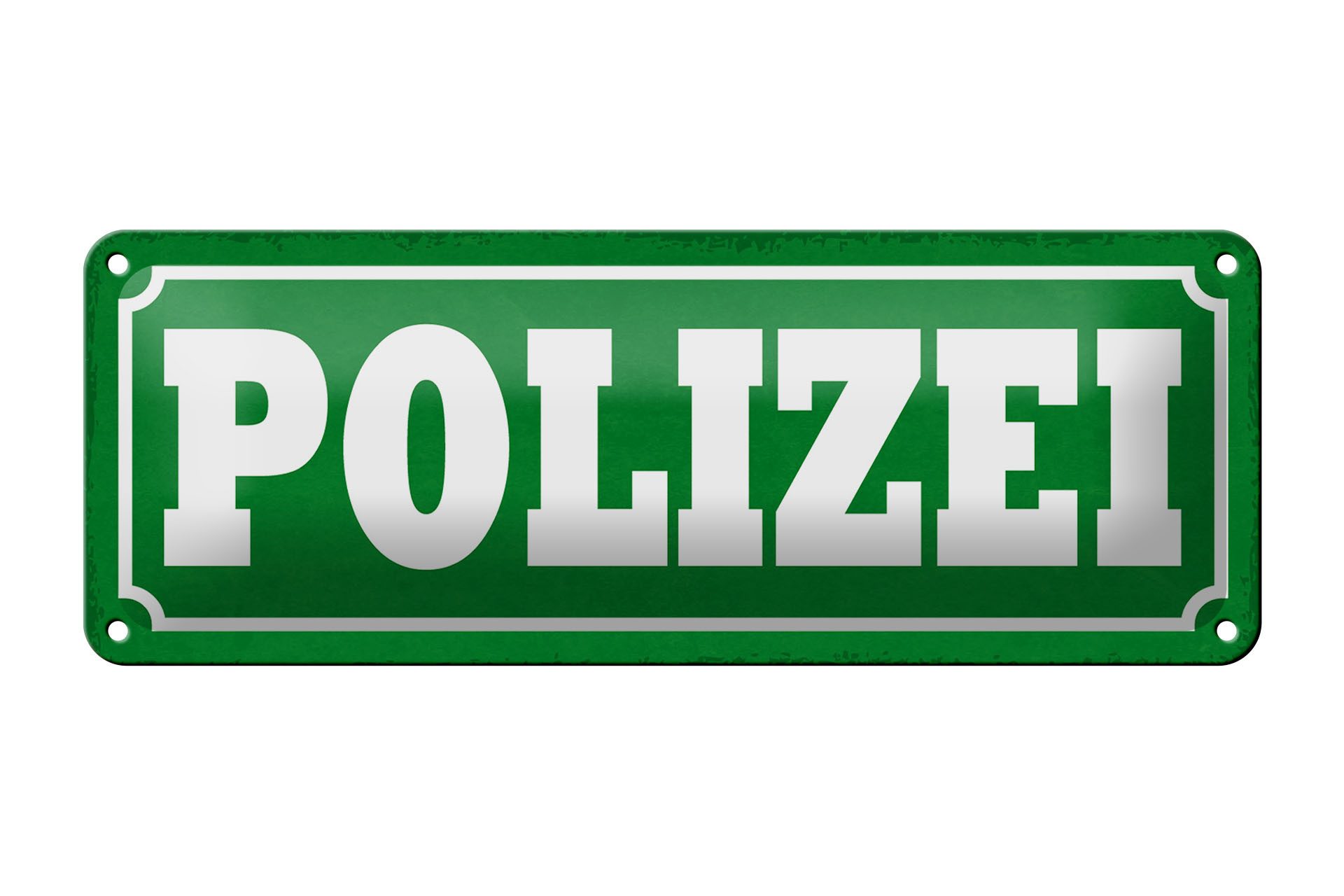Femer GmbH Metallschild Hinweis 27x10cm Polizei, (1 St), gewölbte Oberfläche, abgerundete Ecken, umgeschlagene Kanten