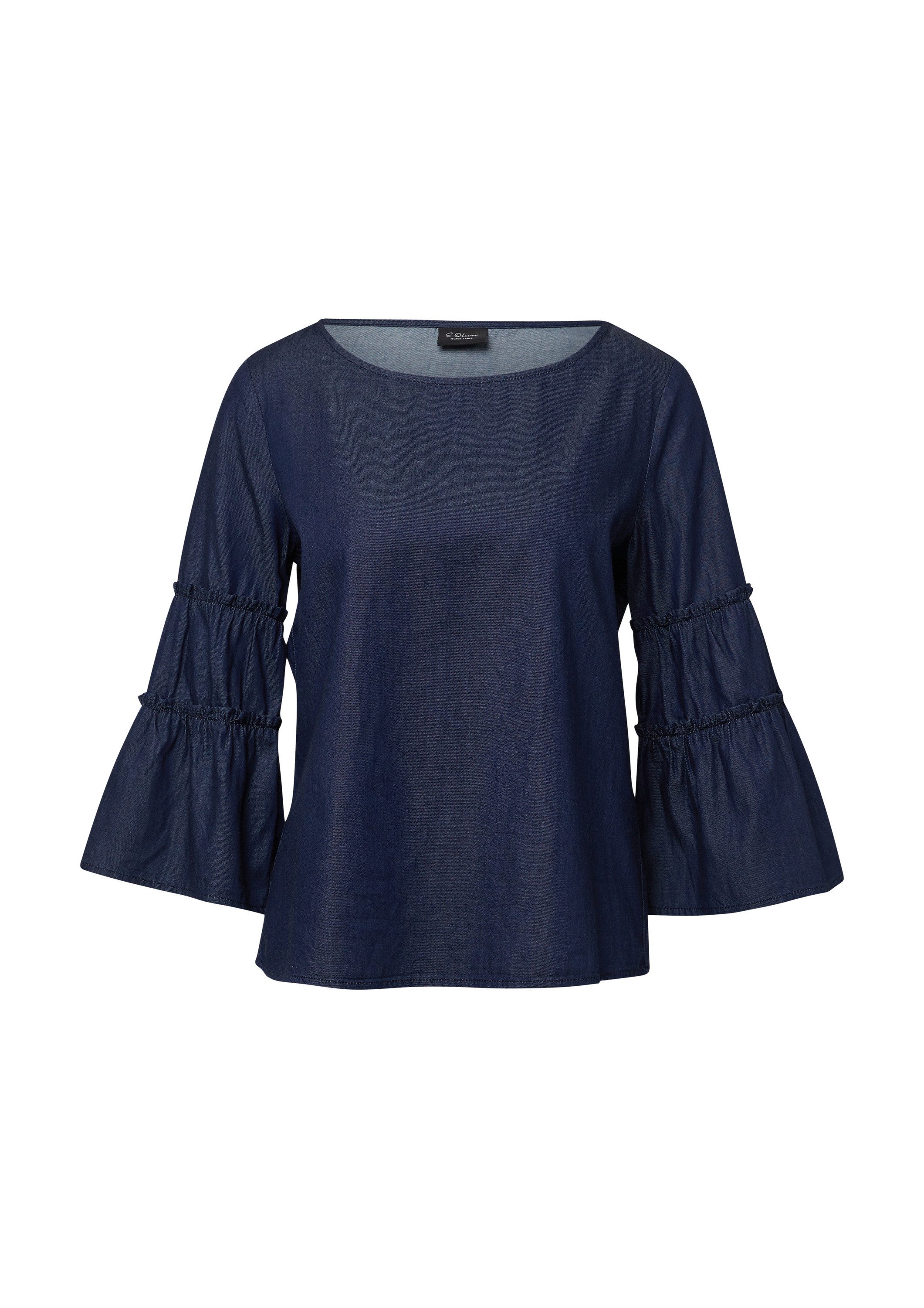 s.Oliver Kurzarmbluse Bluse Bluse mit 3/4-Volant-Ärmeln günstig online kaufen