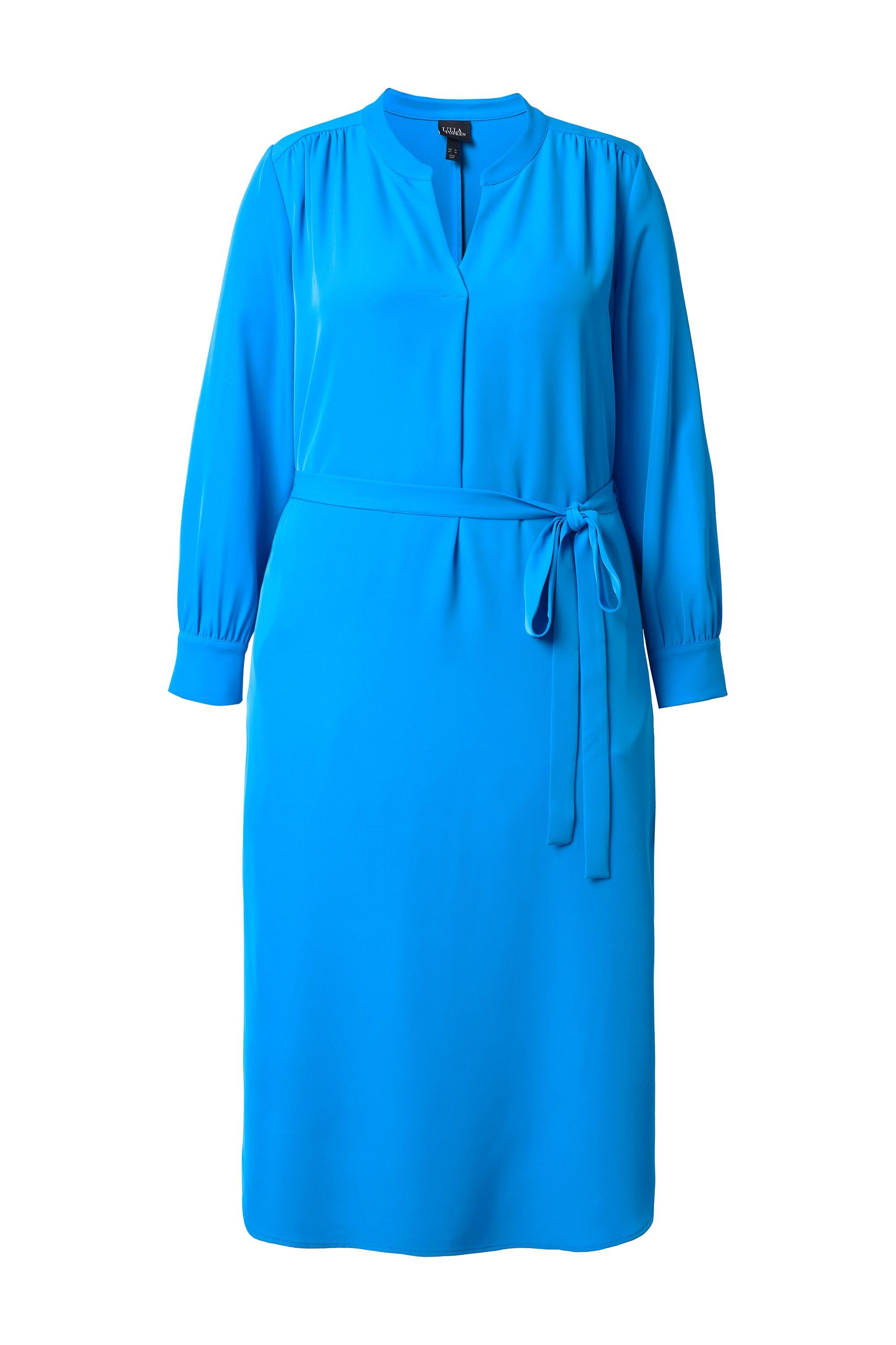 Ulla Popken Midikleid Midikleid V-Ausschnitt Bindegürtel günstig online kaufen