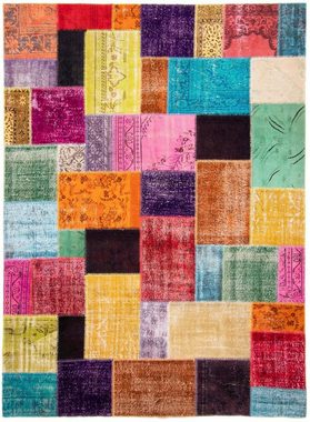 Teppich Patchwork - 365 x 275 cm - mehrfarbig, morgenland, rechteckig, Höhe: 7 mm, Wohnzimmer, Handgeknüpft, Einzelstück mit Zertifikat
