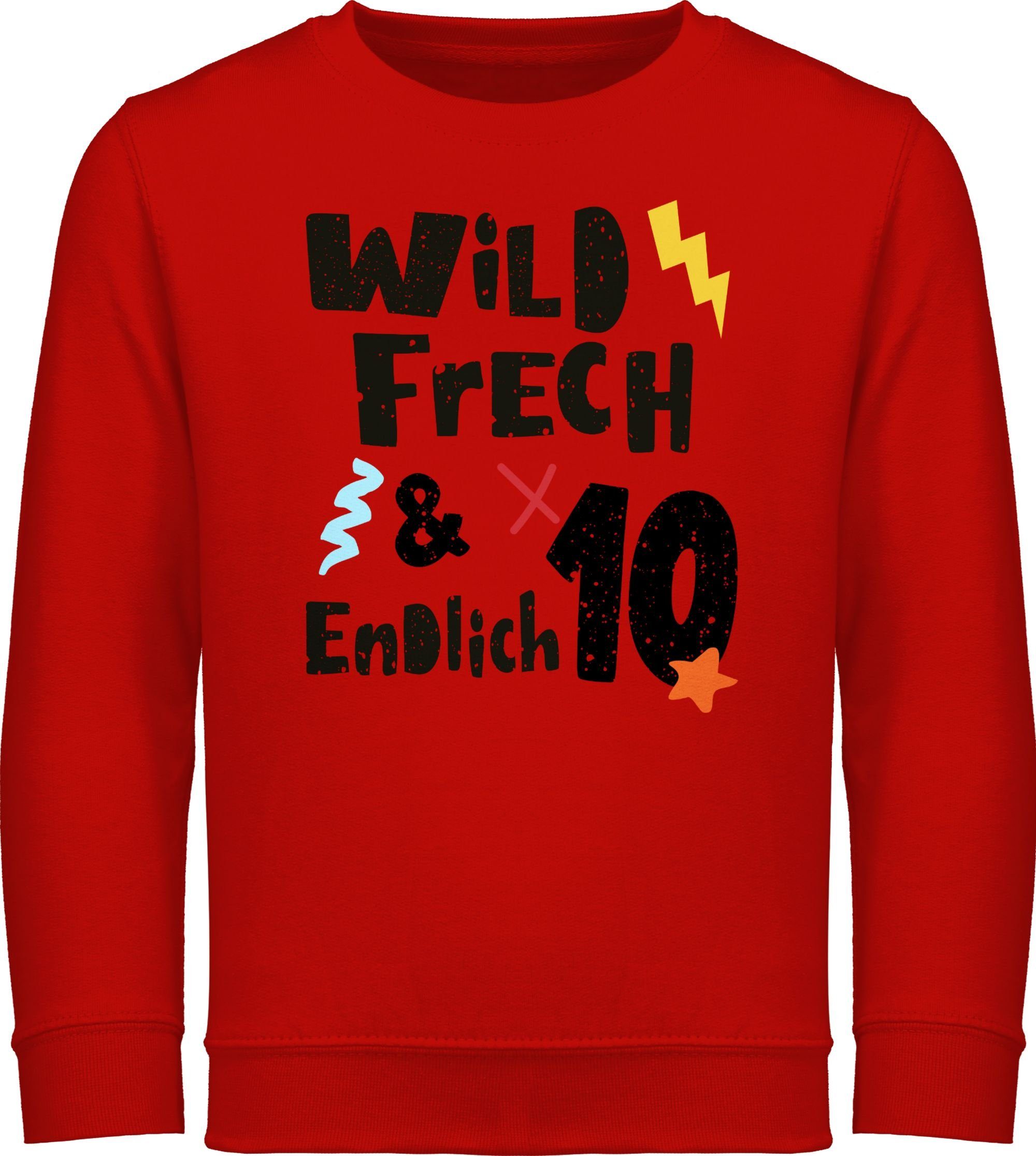 Shirtracer Sweatshirt Wild frech und endlich 10 Wunderbar zehn Jahre