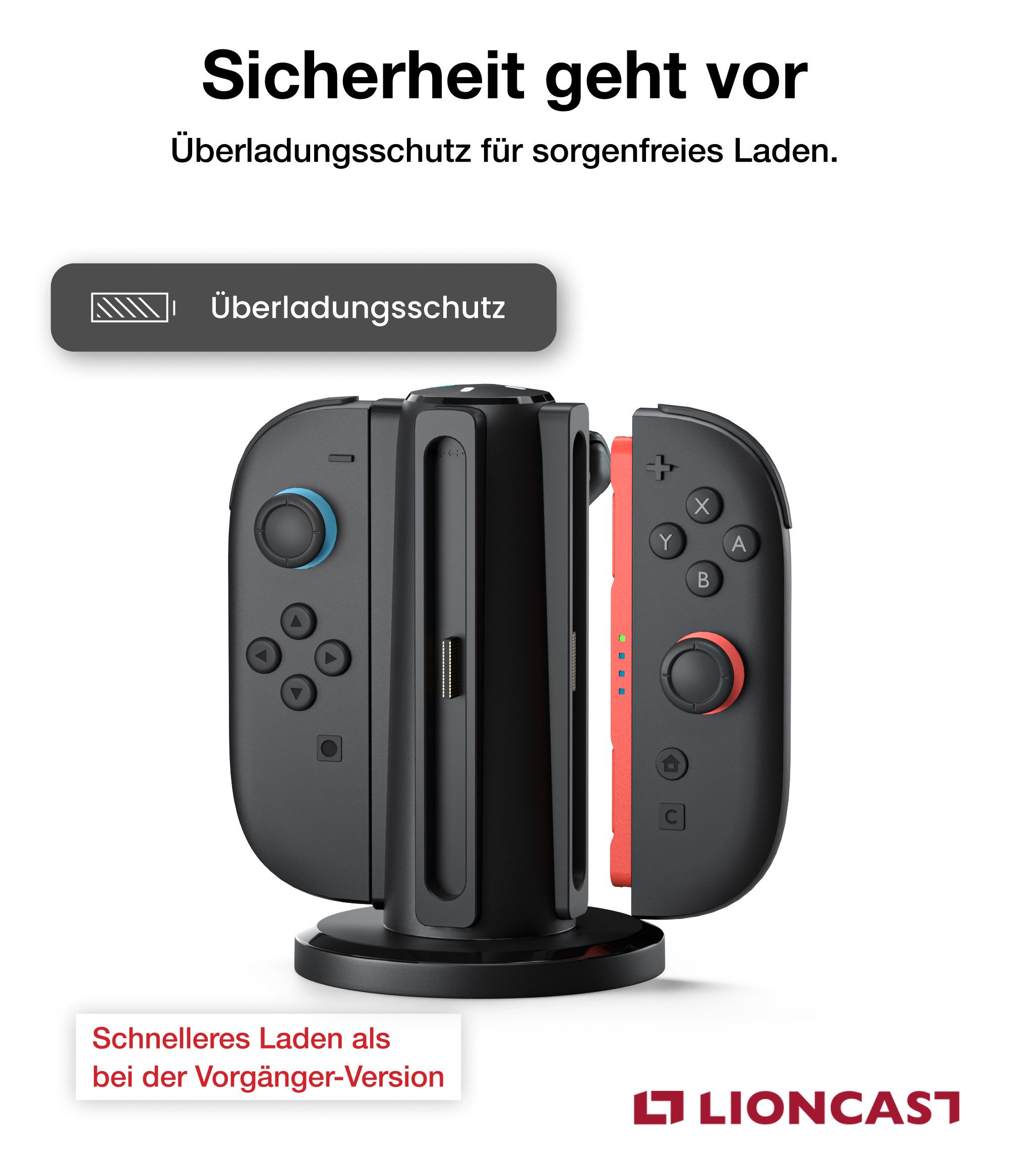 Lioncast Joy-Con Charger für Nintendo Switch 2 Zubehör Nintendo (für Nintendo Switch 2) – Bild 5 von 5