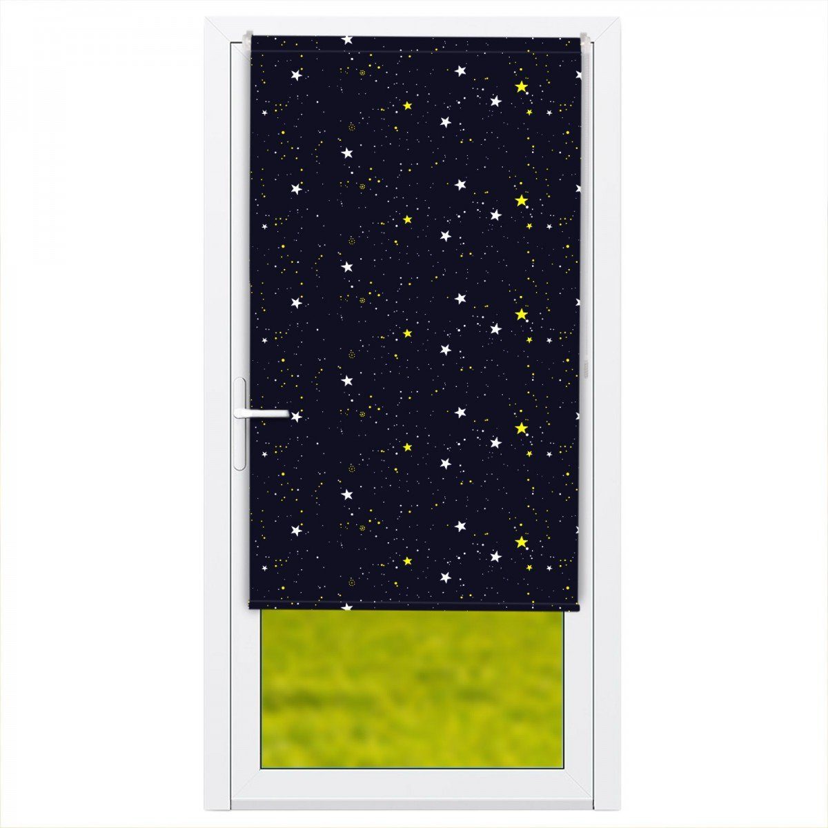 Verdunklungsrollo »Klemmfix-Verdunkelungsrollo für Türen«, bonsport, 100 x  210 cm, Blau mit Sternen