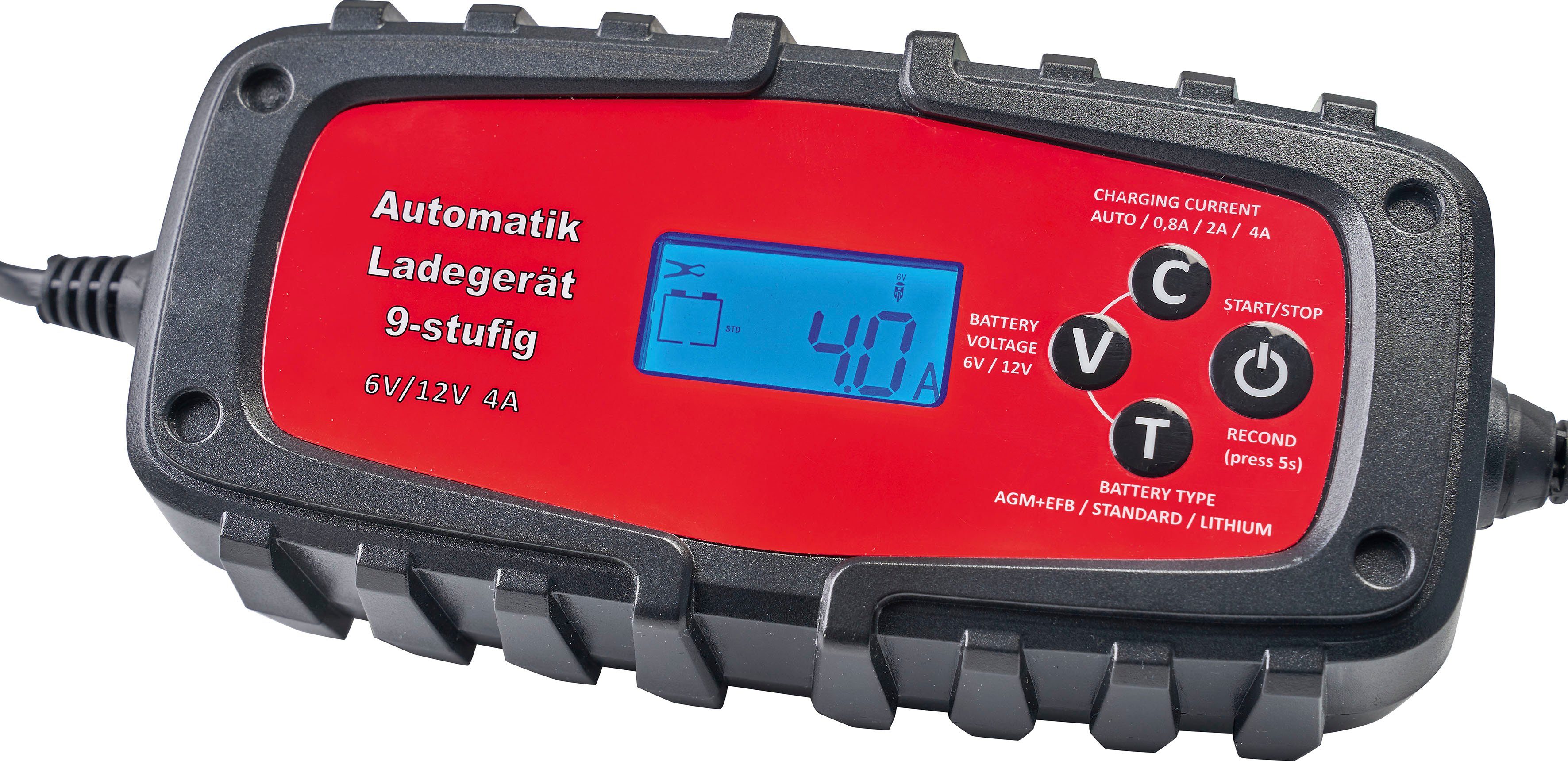 IWH 6/12V, 4A, GEL, von Autobatterie-Ladegerät (für STD, Blei-Säure-Batterien, 075900 alle Arten LiFePO4) AGM