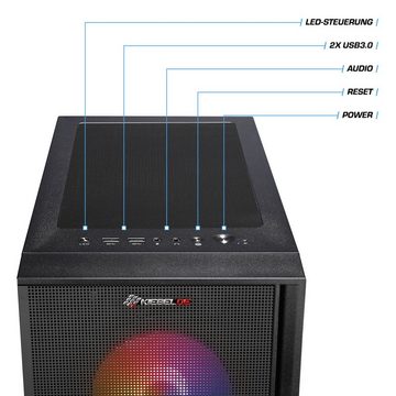 Kiebel Total 10 PC-Komplettsystem (24", Intel Core i5 Intel Core i5-10600KF, RTX 3050, 32 GB RAM, 2000 GB HDD, 1000 GB SSD, ARGB-Beleuchtung, WLAN)