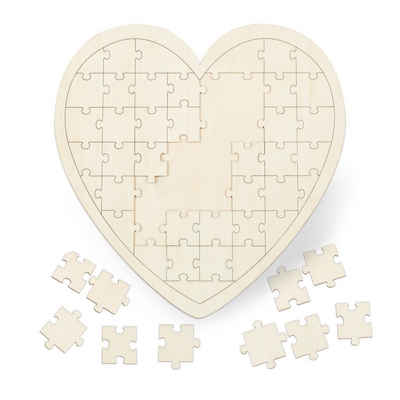 relaxdays Puzzle »Herzpuzzle Hochzeit aus Holz«, Puzzleteile
