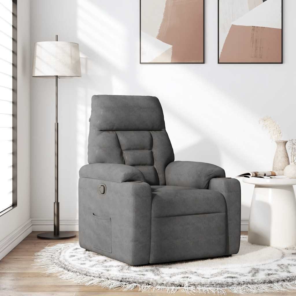 vidaXL Sessel Relaxsessel Dunkelgrau Mikrofasergewebe (1-St) günstig online kaufen