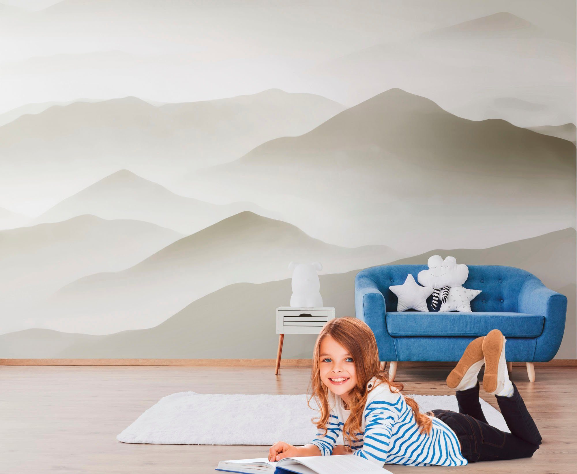 living walls Kindertapete The Wall, glatt, natürlich, naturalistisch, Motiv, Fototapete Landschaft Tapete Berge Tapeten Kinderzimmer Design Optik