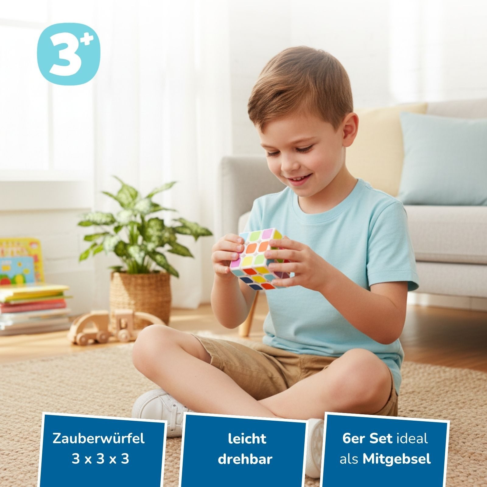 alldoro Fidget-Gadget 6er Set Zauberwürfel, Flexi Cube, Knobelspiel für Kinder & Erwachsene, Mitgebsel für Kindergeburtstag, Give-Away bei Events & für Schultüte