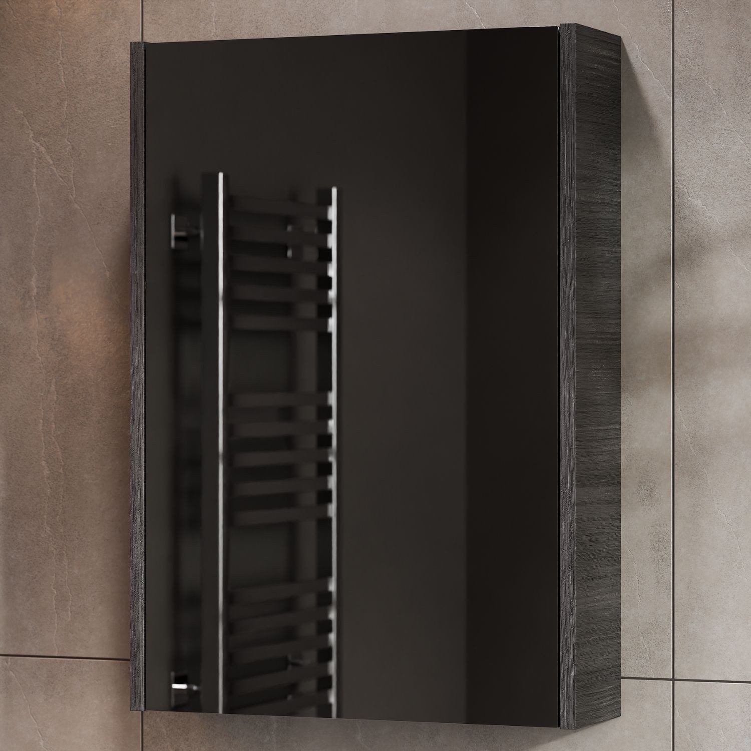 Planetmöbel Badezimmerspiegelschrank Spiegelschrank 50cm (Anthrazit) günstig online kaufen