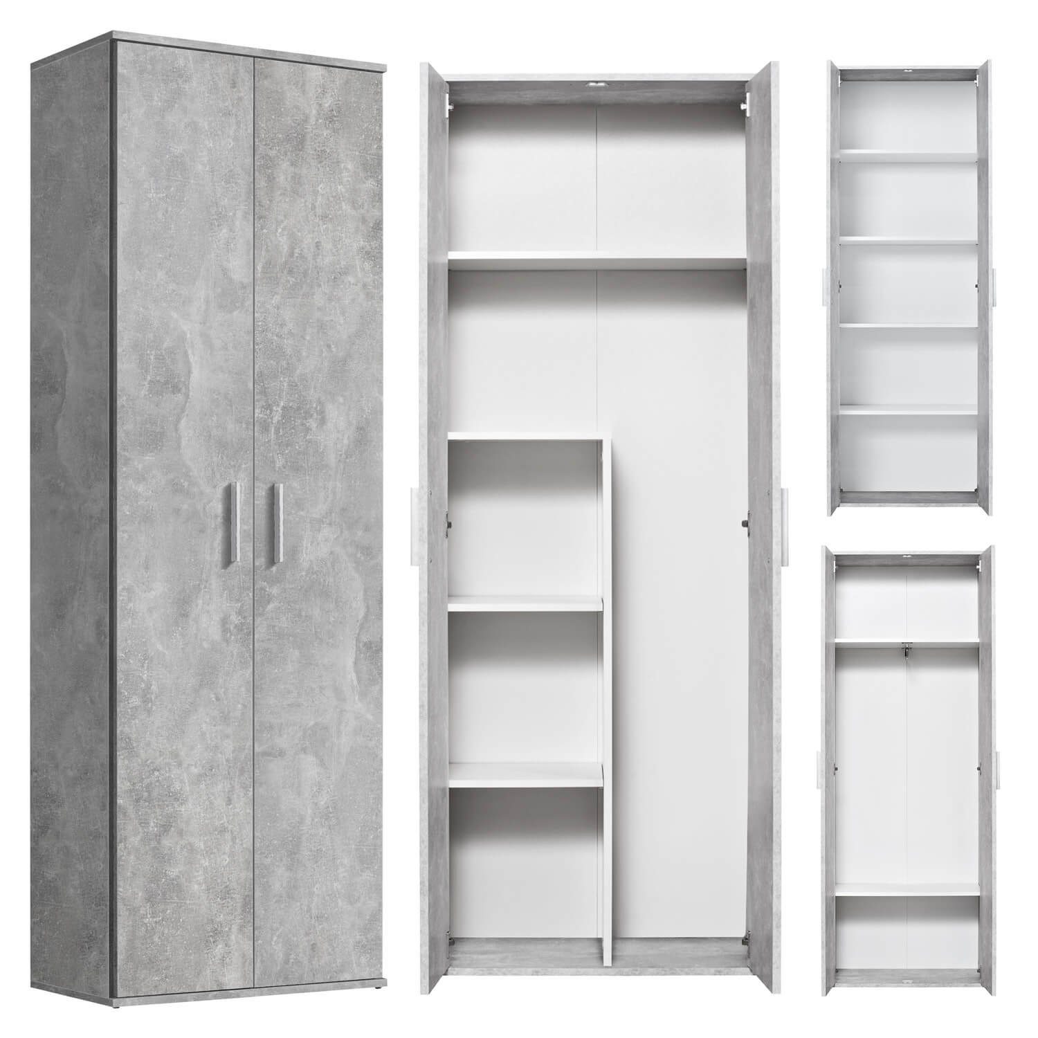 mokebo Mehrzweckschrank Der Lange in Grau, auch als Aktenschrank, Garderobenschrank oder Schuhschrank