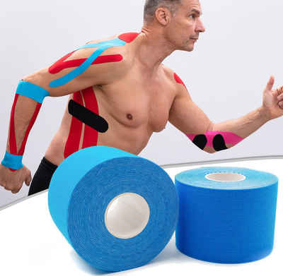 Axion Kinesiologie-Tape Kinesio-Tape - Wasserfestes Tape in blau je 500 x 5 cm, Physiotape (Set, 2-St) Sporttape Bandage