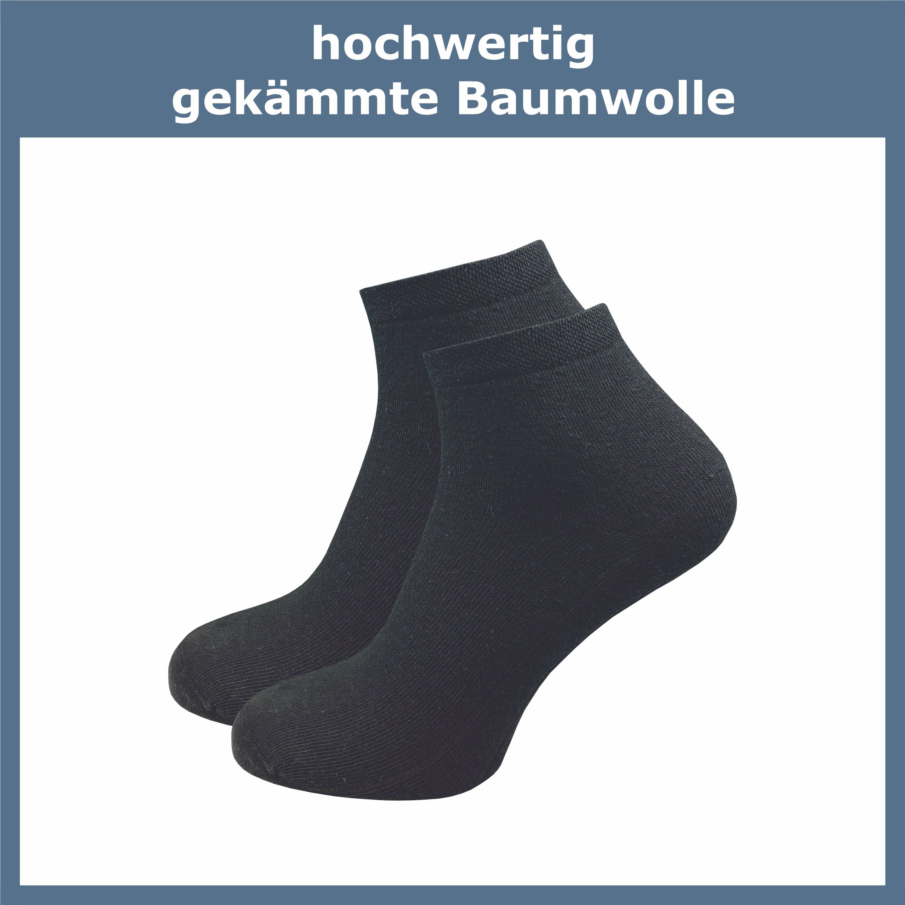 als Damen Sneaker GAWILO in Socke, daher bei - Schaft für länger etwas Quartersocken weiß - Paar) rutschen Naht drückende kein (6 Kurzsocken schwarz einer ohne und