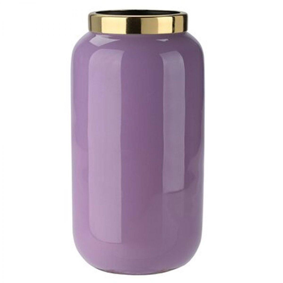 Giftcompany Dekovase Minivase Saigon mit Metallring Flieder Gold (12cm)