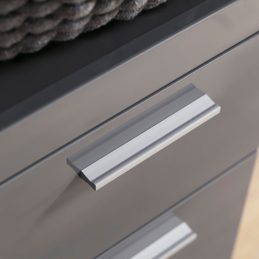 trendteam Unterschrank Amanda Badkommode Badezimmerschrank Standschrank Badschrank Grau 37x79x31cm