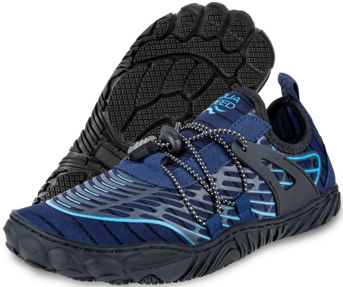 Aqua Speed Schwimmschuhe SALMO Gr. 42 – Navy/Blau + Handtuch Wasserschuh (Wasserschuhe für See & Meer – mit starker Grip-Sohle) Outdoor- & alltagstauglich – Auch ohne Wasser nutzbar