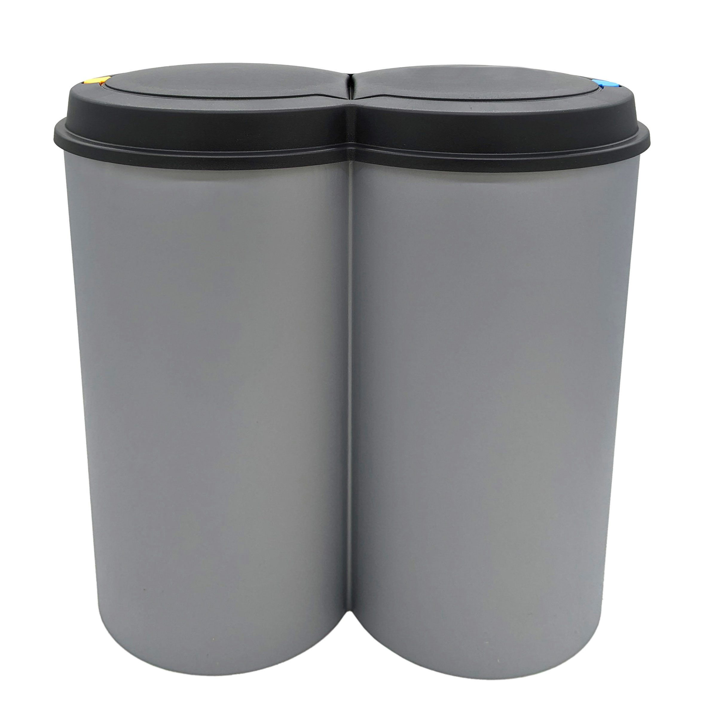 Mülltrennsystem Abfalleimer 2x25 Liter Duo Bin - grau