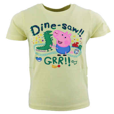 Peppa Pig Print-Shirt Peppa Wutz George Saurier Kinder T-Shirt Gr. 92 bis 116, Baumwolle